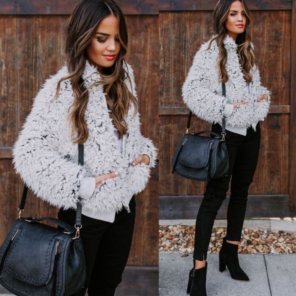 SNOW ANGEL POCKETED FAUX FUR JACKET